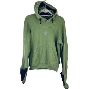 Loki Gear Women's Oversized Boxy Facemask Glove Hoodie Sweatshirt Green Size XS